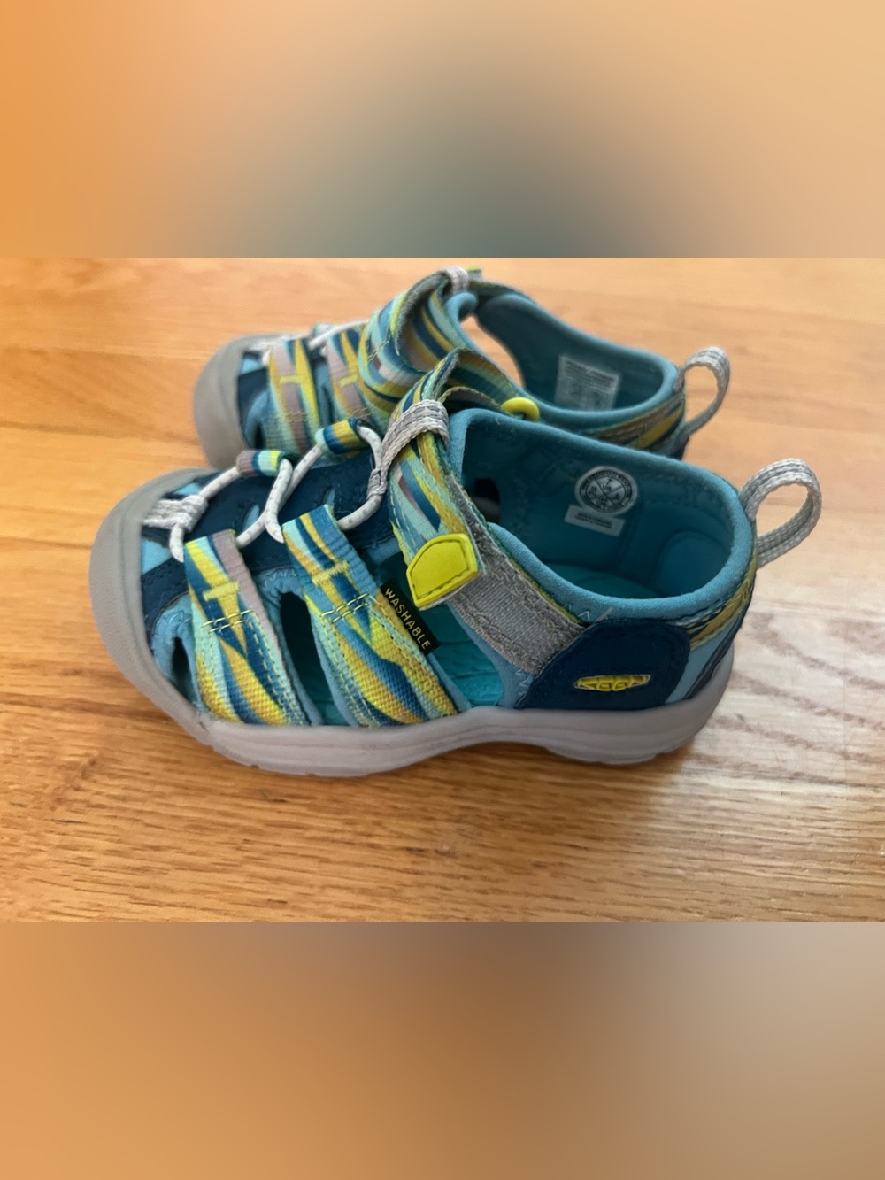 Keen Kids Blue, Yellow & Teal Striped Sandals